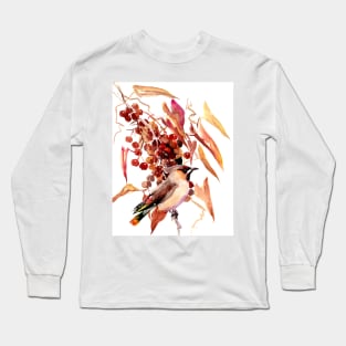 Waxwing and Fall Foliage Long Sleeve T-Shirt